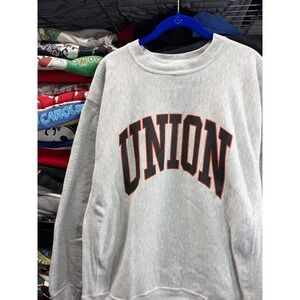 Vintage 90s Union Sweatshirt Mens XL Gray Reverse Weave Style Made in USA